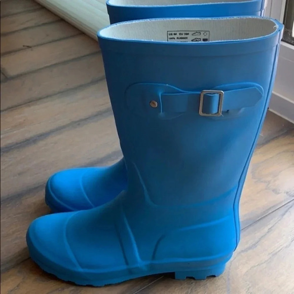Norty Rubber Boots Cobalt Matte Blue Size 8 New - Picture 4 of 6